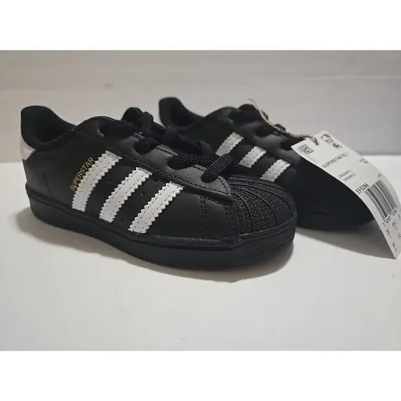 SUPERSTAR EL I ADIDAS Black/White/Black EF5396-SIZE 9K - Picture 1 of 10